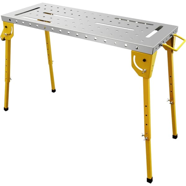 117x46cm 454kg kapacitet bärbar hopfällbar svetsstation med 4 justerbara halkfria fötter, stort utrymme, 4 justerbara höjder