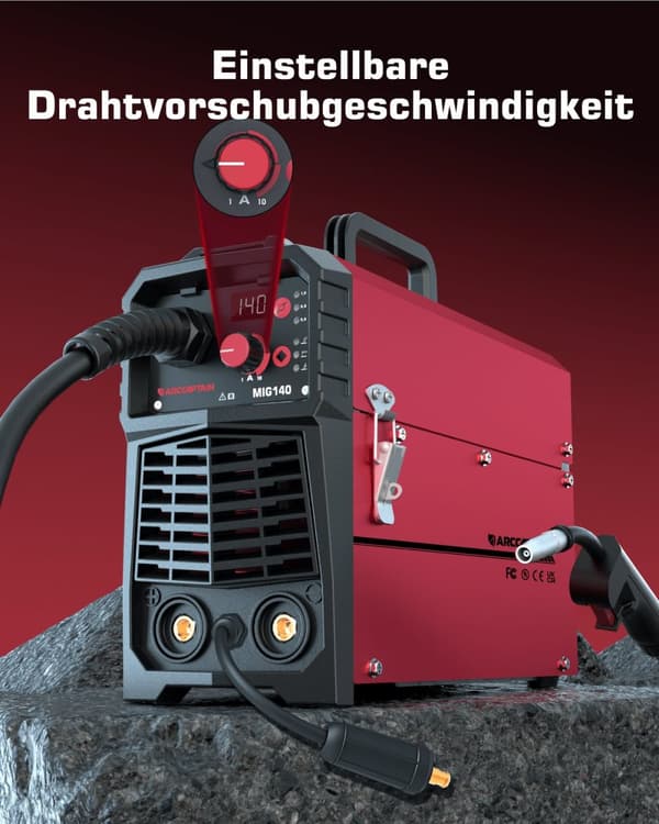 MIG Svejsemaskine, 4-i-1 Multifunktions Svejser, 140Amp Bærbar,MIG140