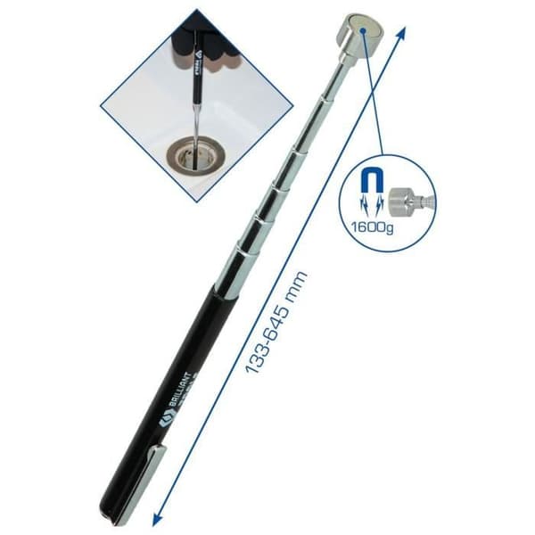 Magnetisk teleskopmagnet - Brilliant Tools BT115900 - Skyddskåpa - Rostfritt stål