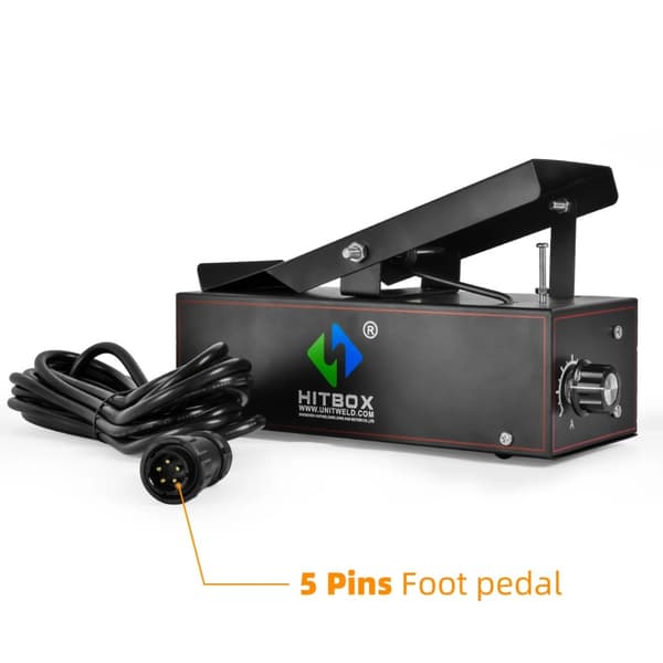 TIG Svejsefodpedal, Justerbar 10-200 Ampere, 5 Pins Stikforbindelse, 3M Ledningslængde,HBT250P = HBT250P