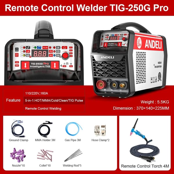 Multi-Funktion TIG-svejser, 5-i-1 svejsemåder, 160A output,110V220V110V220V