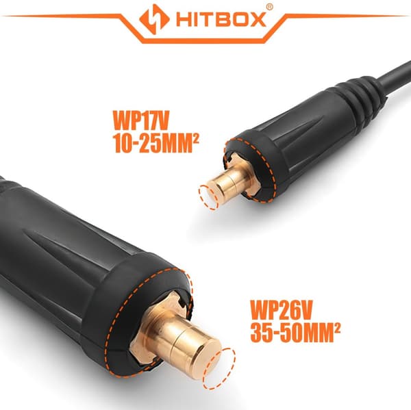 TIG-svetsbrännare, ergonomiskt handtag, direkt argonanslutning,WP17V 10-25mm