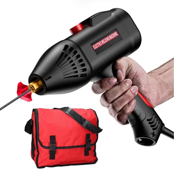 Bärbar Elektrisk Svetsmaskin, Justerbar Ström och Tryck, Portabel Design,svart