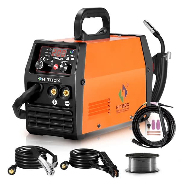 HITBOX Svejsemaskine, 110V/220V Indgangsspænding, 7kg Letvægtsdesign,Med TIG fakkel
