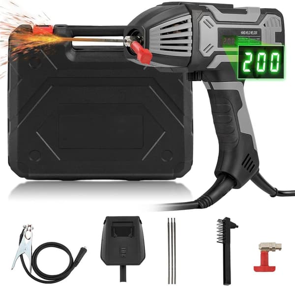 Håndholdt svejsemaskine, 4600W effekt, justerbar 20-200A udgang,Grå