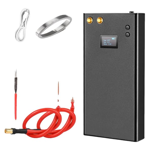 Mini Digital Punktsvejser, 7500mAh Power Bank, 70 Gear Justerbar,Rust Rød