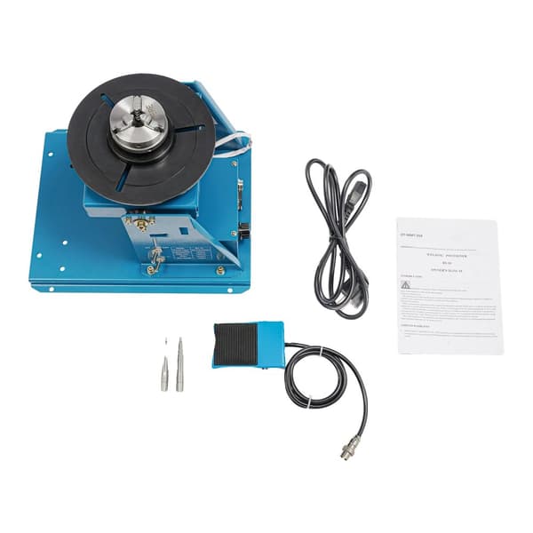 Rotary svejsepositioner, 10 kg kapacitet, 0-90° vippefunktion,Blå