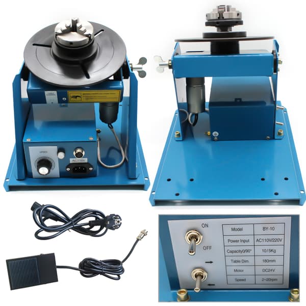 Rotary svejsepositioner, 220V indgang, 10KG horisontal belastning, justerbar hastighed
