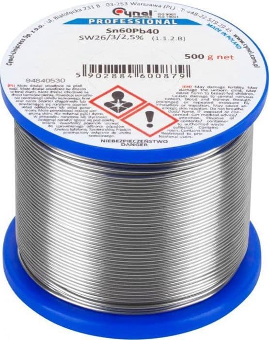 Baguett tig - svets kabel - svets tråd Cynel - LEC-LUT0107-500 - Förpackning 1mm/500g Sn60Pb40
