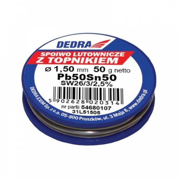 Baguette tig - svetstråd - svetstråd Dedra - 31L51505 - Svetsning med fluss Pb50Sn50 1,5mm 50g