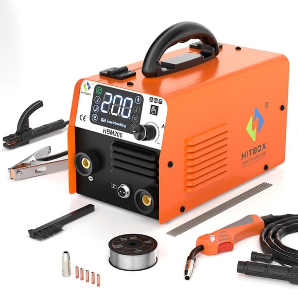 Svetsmaskin, 3-i-1 MIG/MMA/TIG-funktionalitet, automatisk trådmatningshastighet,HBM200