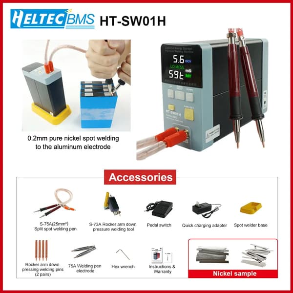 Højtydende punktsvejser, 21KW output, 3500A maksimal strøm,HT-SW01H, EU stik
