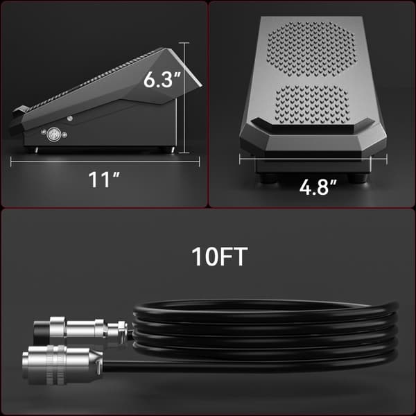 Fotpedal för TIG-svetsning, handsfree-operation, justeringsområde på 200 ampere, 10 fot kabel