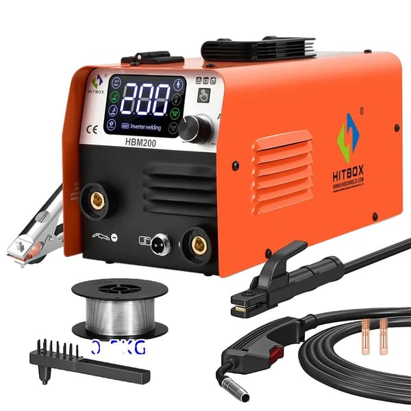 HITBOX MIG-svetsmaskin, 3-i-1-funktionalitet, justerbara effektinställningar,220V EU-kontakt