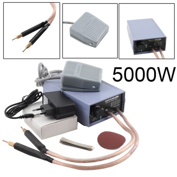 5000W Mini Punktsvejsningsmaskine, Justerbar Strøm, Fodpedalsbetjening, Kompakt Design
