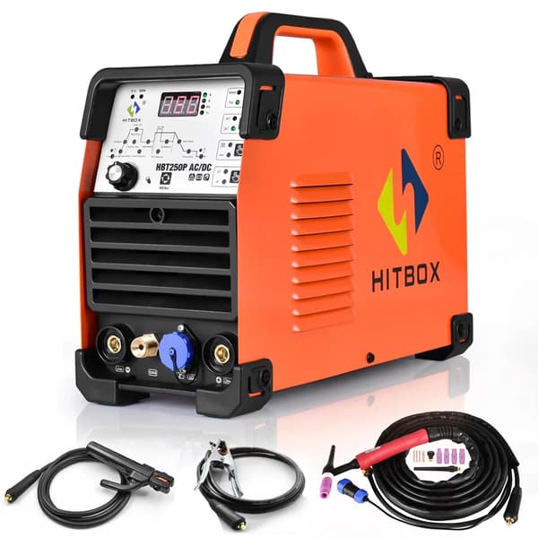 AC/DC TIG-svejsemaskine, 5,8 KVA indgangseffekt, 60% arbejdscyklus,HBT250P AC DC