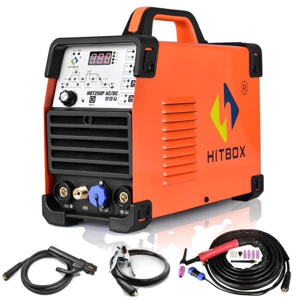 AC/DC TIG-svejsemaskine, 5,8 KVA indgangseffekt, 60% arbejdscyklus,HBT250P AC DC