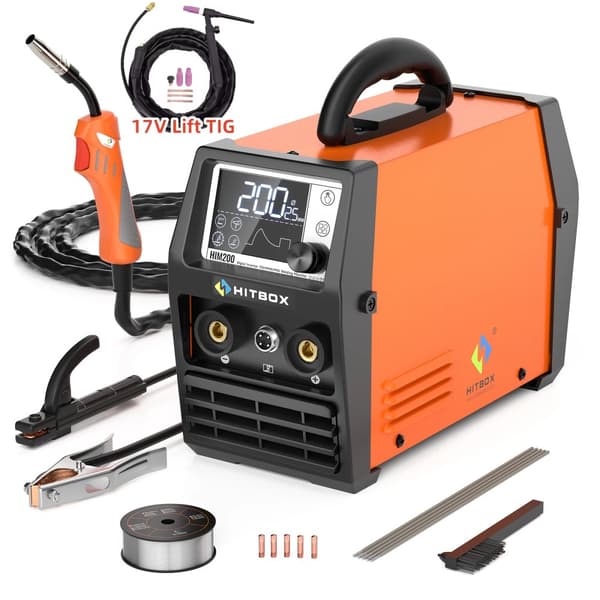 HITBOX Inverter Svejsemaskine, Bærbar 3 i 1 Design, Automatisk Trådmatning,Med 17V