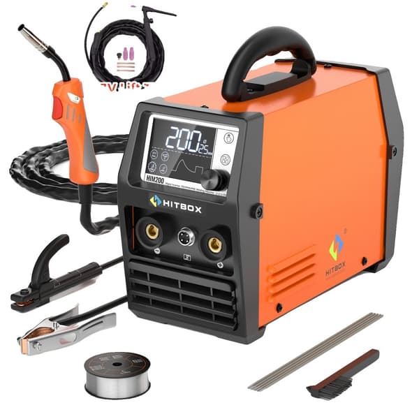 HITBOX Inverter Svejsemaskine, Bærbar 3 i 1 Design, Automatisk Trådmatning,Med 17V