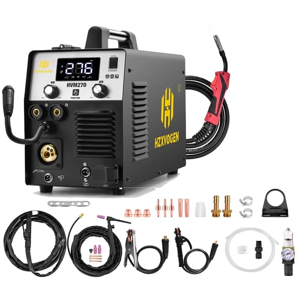 Svejsemaskine, 270A MIG/MMA/Plasma Skæring, Kompakt Design,Med Lift Tig Torch