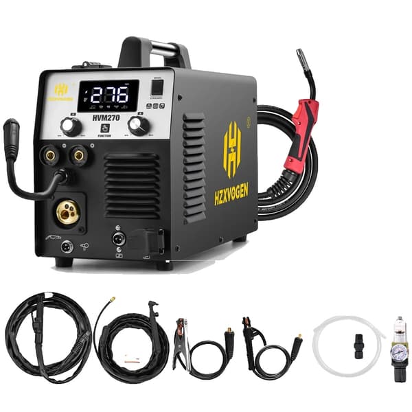 Svejsemaskine, 270A MIG/MMA/Plasma Skæring, Kompakt Design,Med Lift Tig Torch