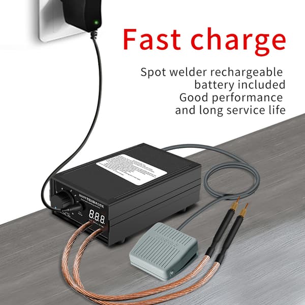 8000W Højtydende Dual Pulse Punktsvejsningsmaskine, Digital Skærm, Bærbart Design,Sort