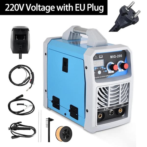 Hitsauskone, kannettava muotoilu, digitaalinen MIG-hitsaus,220V EU Plug Sininen