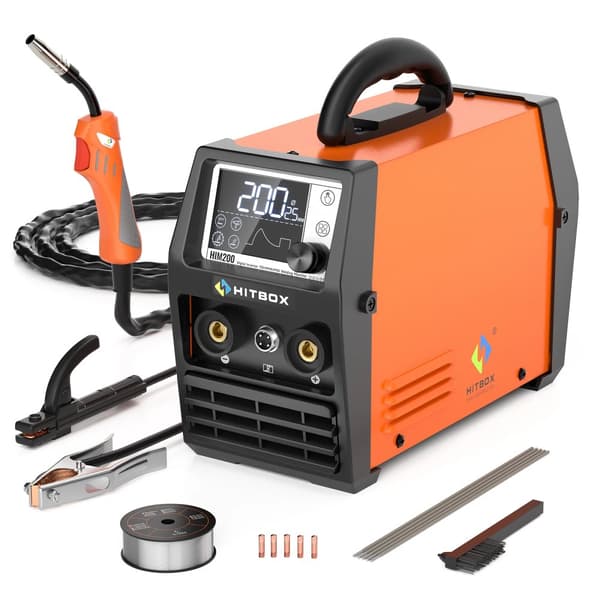 HITBOX Inverter Svetsmaskin, Bärbar 3 i 1 Design, Automatisk Trådmatning,HIM200