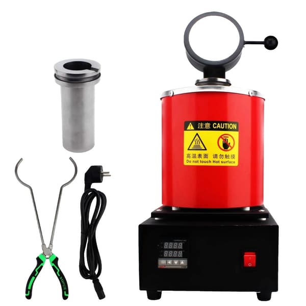 Digitalt Guldsmältugn, 220V, 1400W Effekt, 1150°C Maximal Temperatur,Röd 2KG 220V