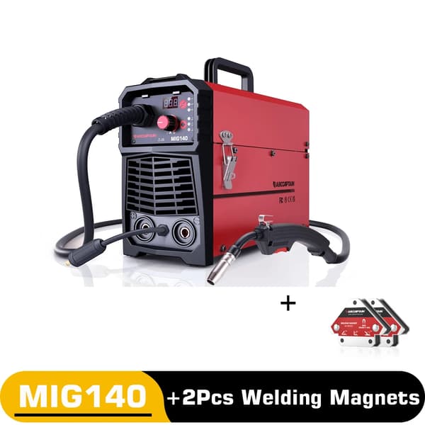 MIG-svetsmaskin, 140A Synergisk Kontroll, Portabel Design,EU-kontakt MIG140-3
