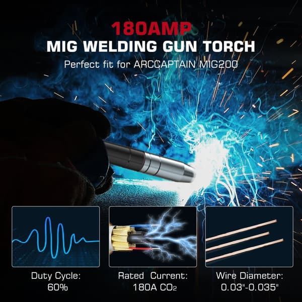 MIG-svetspistol MB15, 10ft Längd, 180A Effektutgång, Ergonomisk Design
