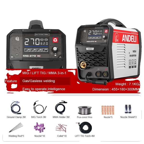 MIG-svetsmaskin, 3-i-1-funktionalitet, lättviktsdesign,Paket 1
