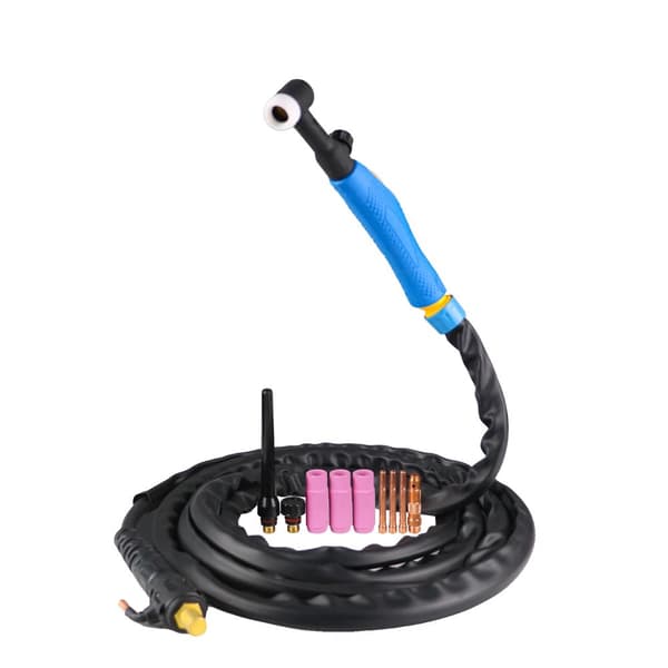 WP17V TIG-brännare, 4 meter kabel längd, gasflödesjustering, kompatibel med DECAPOWER-maskiner