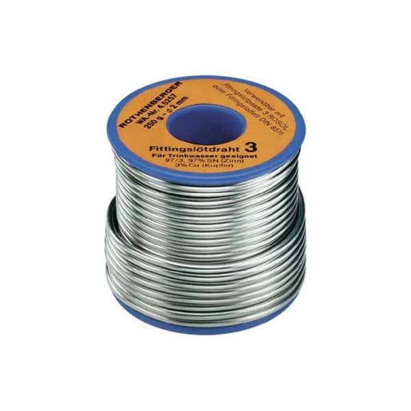 Tillverkningstråd - ROTHENBERGER - 3 - Legering S-Sn97Cu3 - Diameter 3 mm - Smältpunkt 230-250°C