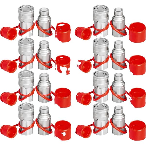 Hydraulisk kobling, 1/2" NPT gevind, 5076 PSI vurdering, kompatibel med skid steer læssemaskiner,8 Par