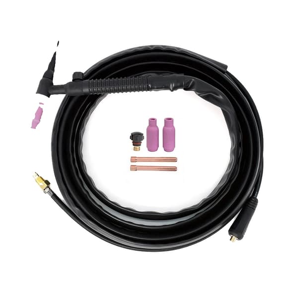 TIG-hitsauspoltin, kaapelin pituus, käyttöjakso 35%, elektrodikoko 0,5-2,4 mm,4M