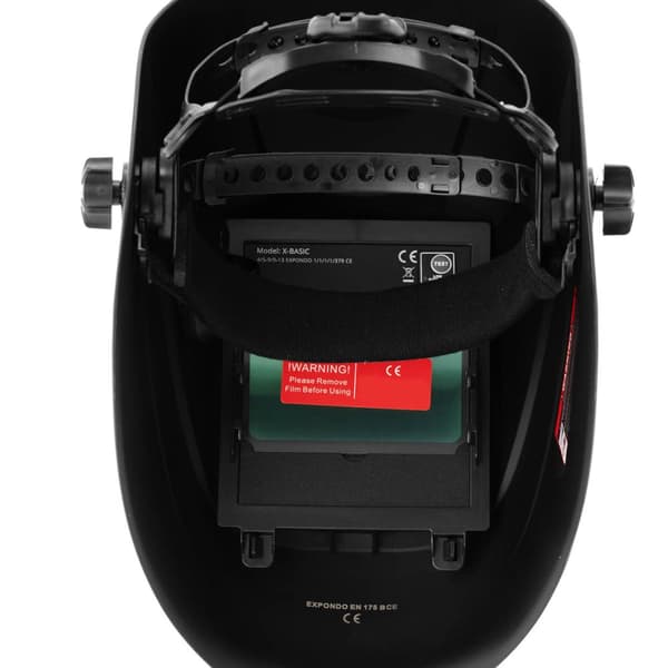 Automatisk svetshjälmsmask med slipfunktion och X-BASIC färgfält