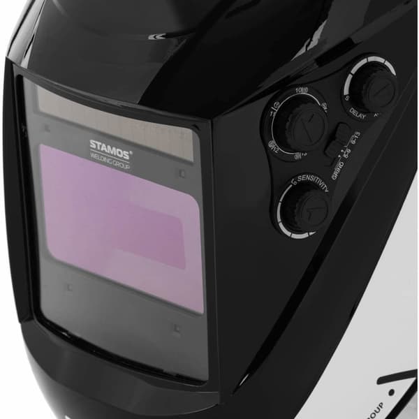 Automatisk svejsehjelmmaske med slibefunktion og X-BASIC farvefelt