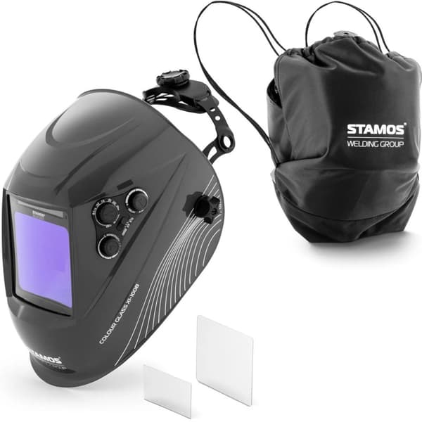 Automatisk svejsehjelm maske med et farvet felt FARVE GLAS XI-100B