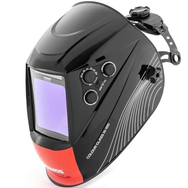 Automatisk svejsehjelm maske med et farvet felt FARVE GLAS XI-100