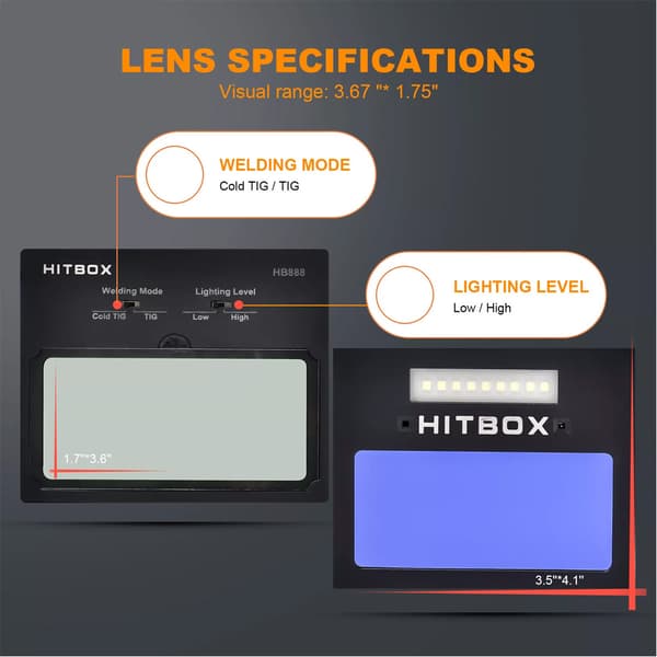 HITBOX Hitsauskypärä, Automaattinen Pimennystoiminto, CE-sertifioitu Turvallisuus,HB888HB888