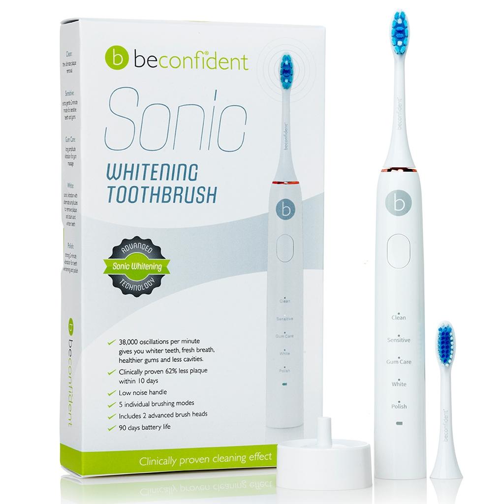 Beconfident Eltandborste Sonic Whitening vit/roseguld
