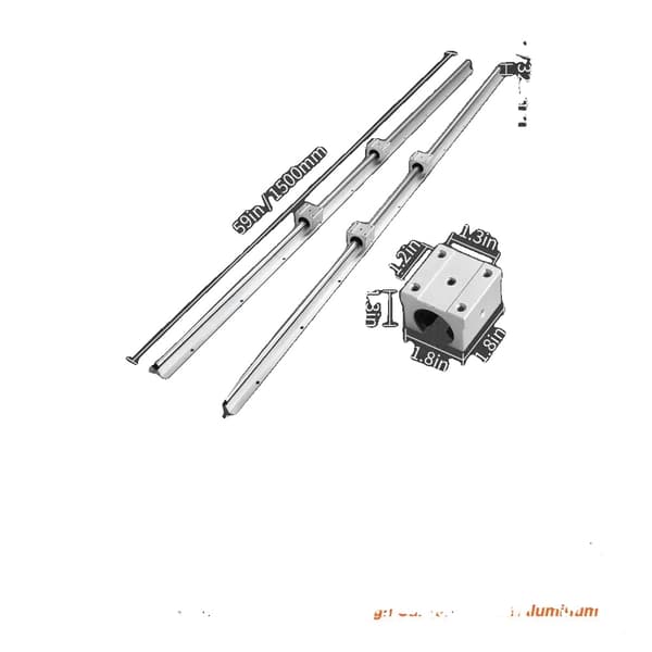 VEVOR Lineær Guide Skinne Sæt, Høj Belastningskapacitet, Holdbar Konstruktion,SBR16 1500MM