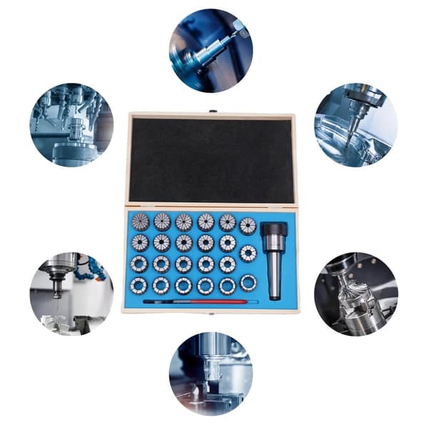 CNC Collet Chuck, 23-delt sæt, præcisionsområde 4-26 mm