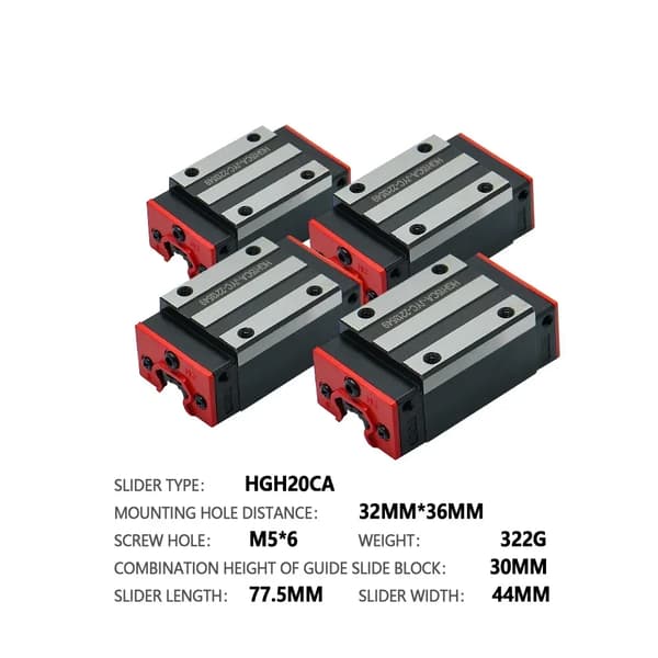 Lineær Guide Slider Vogne, 4 stk HGH20CA, Lavt Støjniveau,4 stk HGH20CA