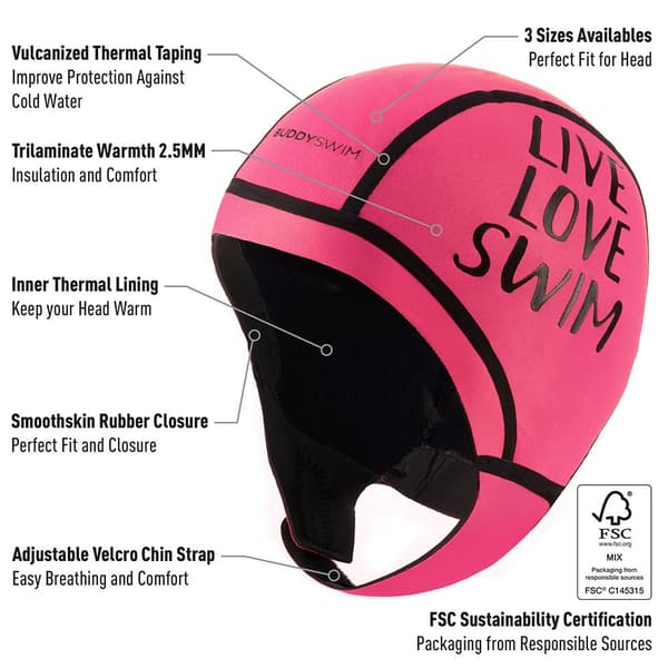 Buddyswim Keps Av Neopren Trilaminate Warmth 2.5 Mm Rosa M