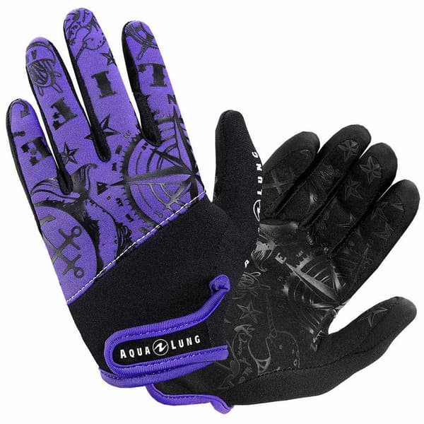 Aqualung Handsker Admiral Iii Woman 2 Mm Sort,Lilla XS