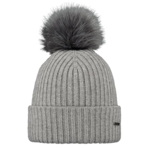 Vintersportmössa - BARTS - Kenzie Heather Grey - Herr - Fuskpälsmudd och pompom