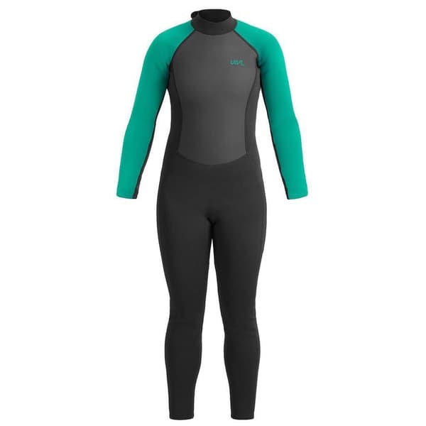 Urban Beach Womens/Ladies Sailfin Long-Sleeved Wetsuit Black/Aquamarine L