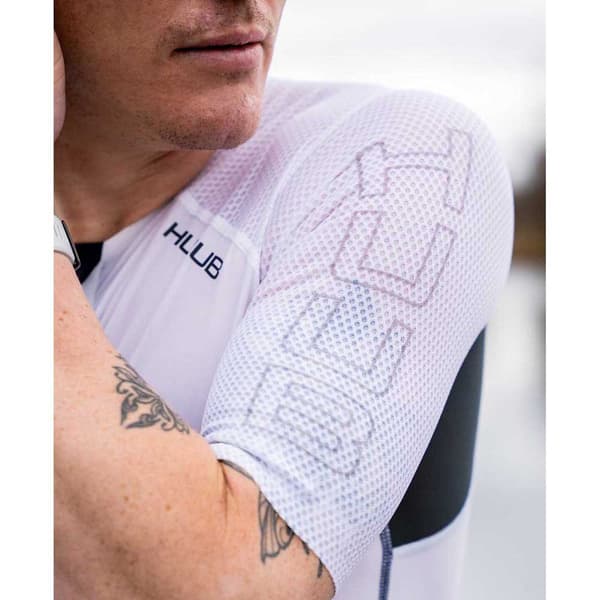 Huub Kortærmet Trisuit Anemoi 2 Sub22 Fl Hvid,Blå S Mand
